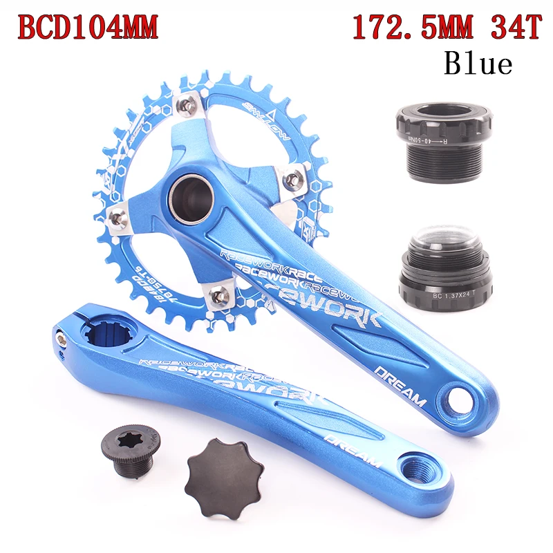 SMLLOW велосипедный Кривошип 104BCD MTB велосипед шатун алюминиевый сплав с нижней части велосипеда шатун 172,5 мм 34 Т пластина