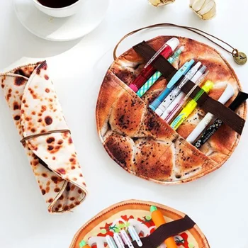 

New Stationery Box Fun Pancake Man Student Personality Pencil Case Simulation Pencil Storage Box Office School Supplies