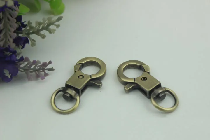 12 мм металлическая сумка с пряжкой хомут, крепление Сумки из натуральной кожи на ремешке цепь с поворотным крюком Застежками Омаров карабин DIY аппаратных аксессуары для ванной комнаты - Цвет: brass
