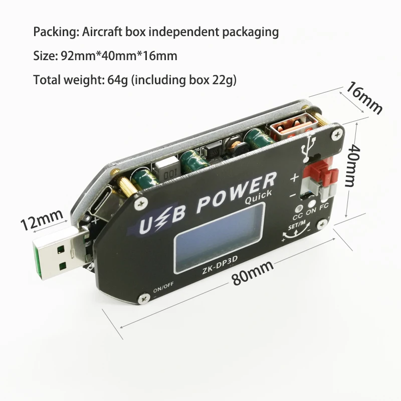 Цифровой USB Регулируемый Модуль питания постоянное напряжение постоянный ток QC2.0 3,0 Повышающий Модуль вентилятора регулятор 2A 15 Вт