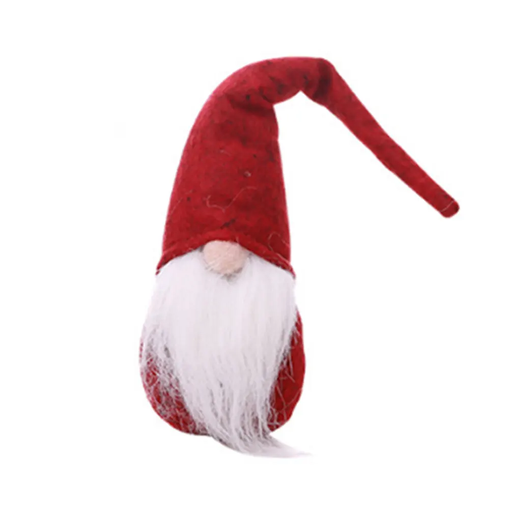 Elf Santa Decoration Christmas Beautiful Cartoon Cloth Art Xmas Toy Goods Santa Claus Doll Dinner Supplies Home Party Gift - Цвет: Red