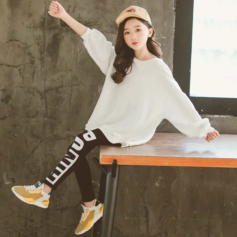 

Girl'S Suit 2019 Spring New Style Korean-style Childrenswear Children Leisure Suit Big Boy Sports Two-Piece Set Spring And Autum