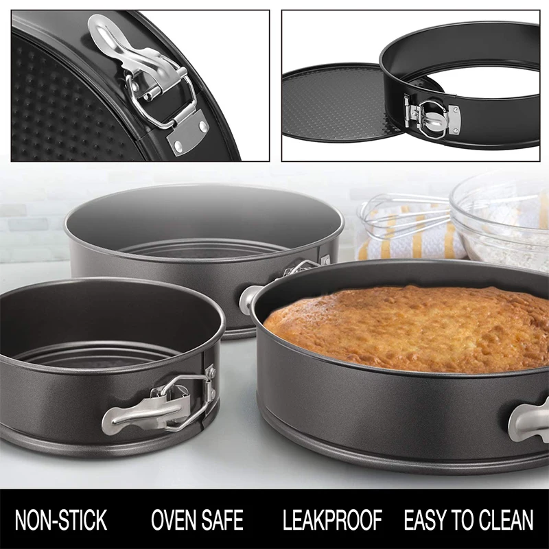 HAPPIELS Non-Toxic Nonstick 9-Inch Round Springform Cake Pan | Cheesecake  Leak Proof Baking Pan