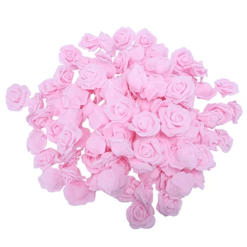 

High Quality 100pcs / bag 6cm Foam Rose Heads Artificial Flower Heads Wedding Decoration (light pink)