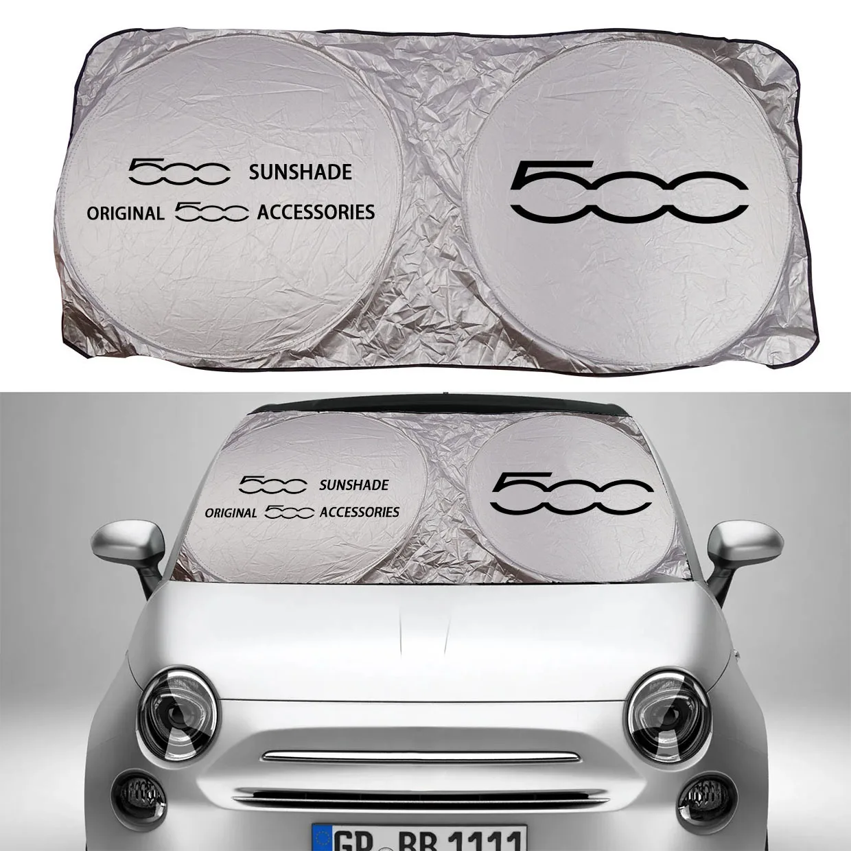 Parasol de coche Protector de cubiertas parasol de ventana delantera para Fiat 500 500L 500 500X 500C bloques de los rayos UV Sun Visor Protector