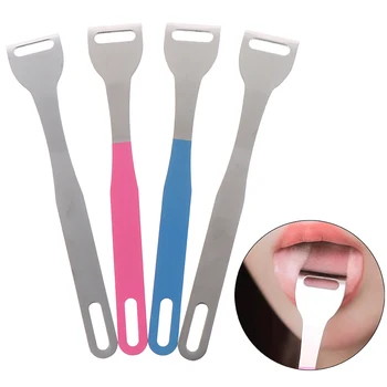 

1PC Dental Oral Hygiene Care Tools Stainless Steel Tongue Scraper Cleaner Fresh Breath Cleaning Coated Tongue Toothbrush