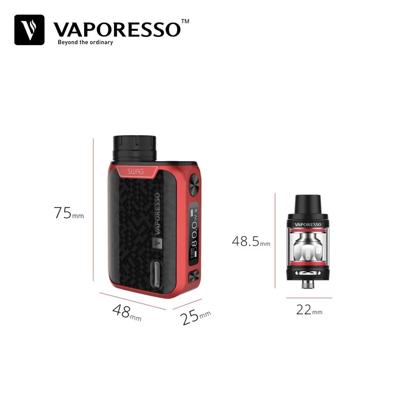 Оригинальная электронная сигарета Vaporesso Swag Kit 80 Вт 18650 коробка мод с 3,5 мл Vape Tank GT катушка испаритель электронная сигарета