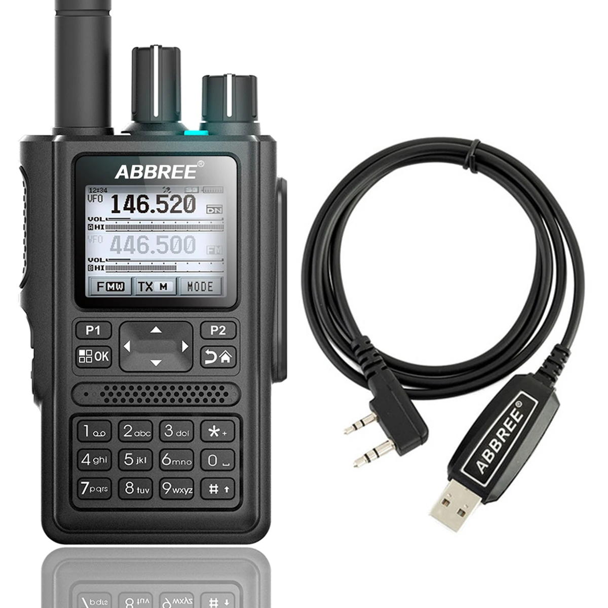 add program cable ABBREE AR-F8 несколько полос рация с GPS высокой мощности 8 Вт CTCSS и dcs обнаружения цвета ЖК-дисплей дисплей 999CH ham дальний Пеший Туризм - Цвет: add program cable