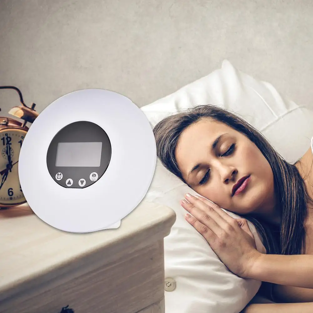 

Alarm clock light dawn night light intelligent sunrise and sleep simulation mode FM radio with remote control touch night light