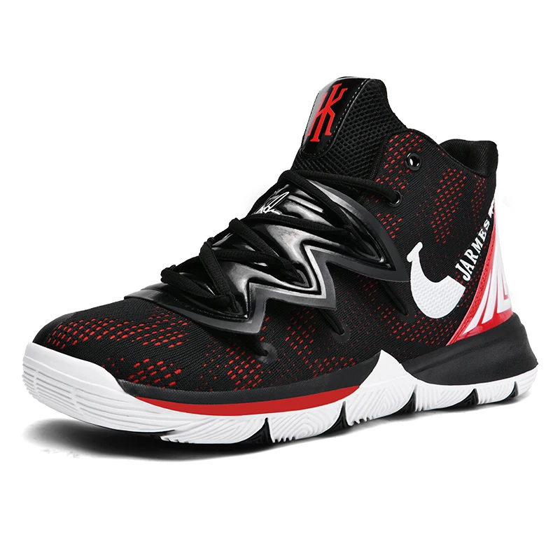 Basketball Shoes men kyrie 5 Couple lebron sneakers women bambas hombre baskets femme sports shoes No-slip jordans for men - Цвет: Black Red