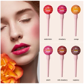 

Cute Lollipop Lip Gloss Moisturizing Matte Liquid Lipstick Red Velet Lipgloss Long Lasting Candy Lips Makeup Girls Gift 6ml