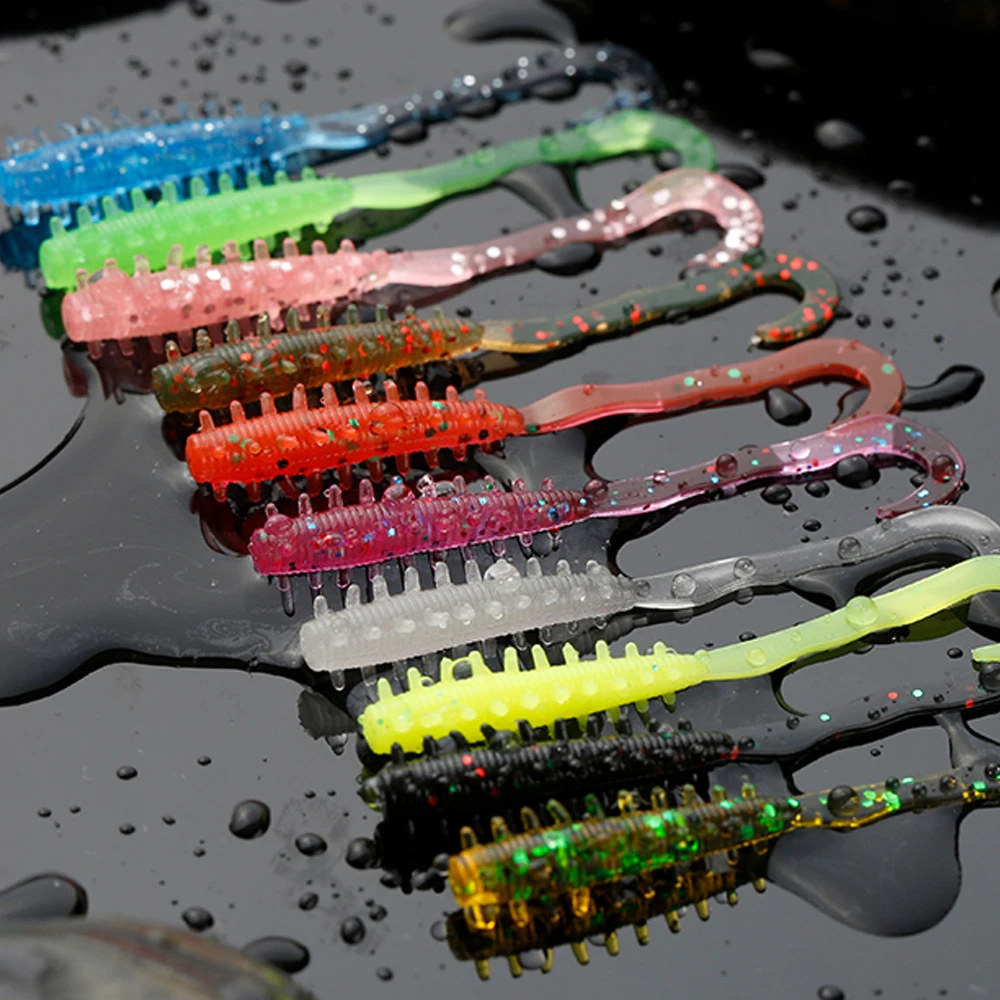 Floating Fishing Lure TPE Soft Bait 12pcs 50mm 0.4g Trout Jig Soft Lure Rock Wobblers Swimbait TEUKIM