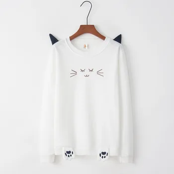 

Cat ear 2020 New Design Hot Sale Hoodies Sweatshirts Women Casual Kawaii Harajuku Sweat Girls European Tops Korean