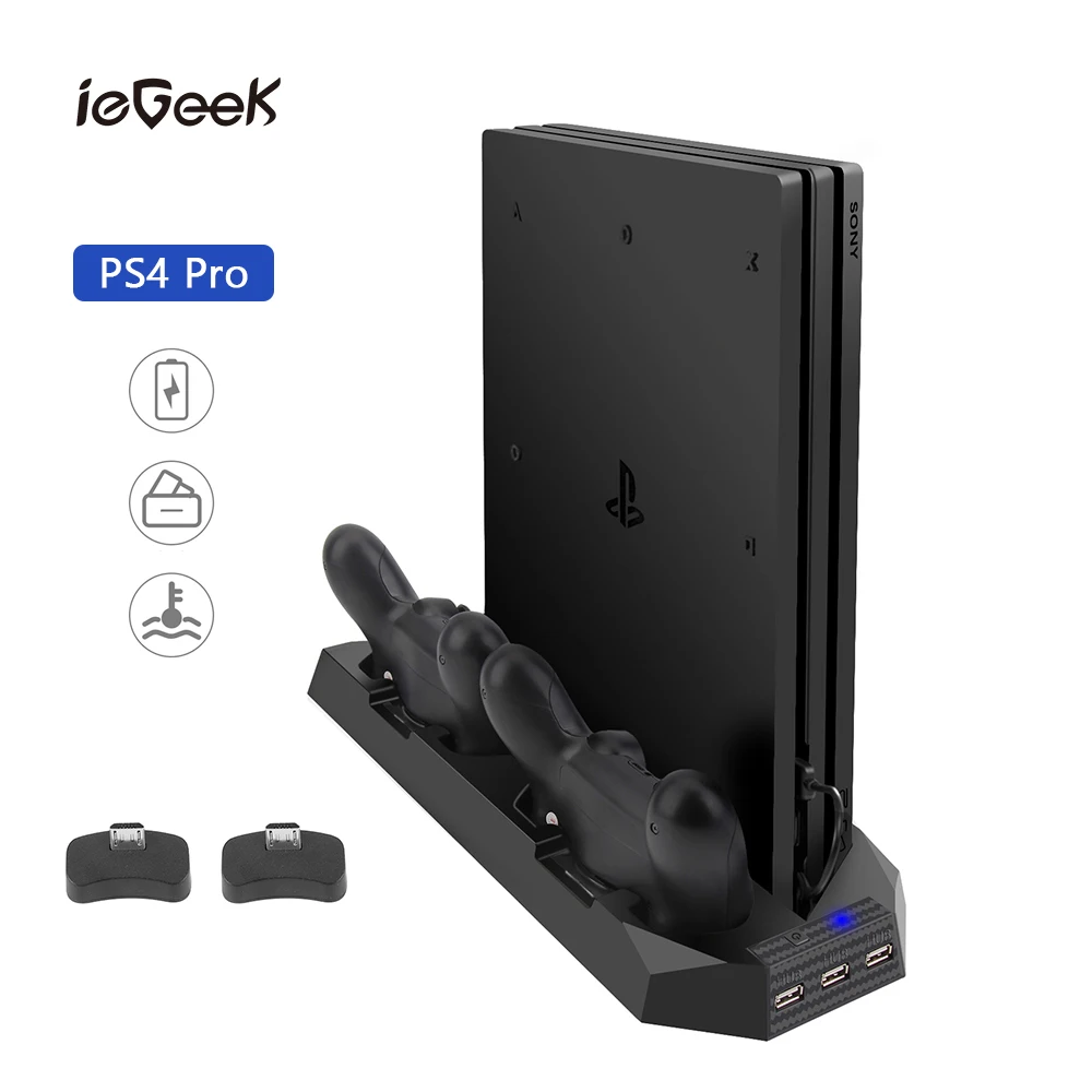 Охлаждающий вентилятор для PS4 Pro/PS5 подставка двух контроллеров зарядный радиатор