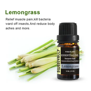 

10ml Lemongrass Essential Oil Natural Plant Aromatherapy Help Sleep Fragrance Essential Oils for Home Air Humidifier Freshener