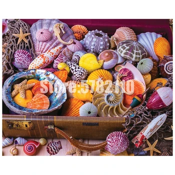 

Vacation Treasures 5D Full Diamond Painting Ocean Conch and seashell Diamond Mosaic picture of rhinestone Diamond Embroidery