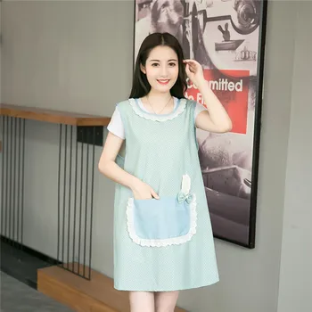 

Shoulder apron Korean fashion kitchen female adult smock cute vest-style nail shop overalls