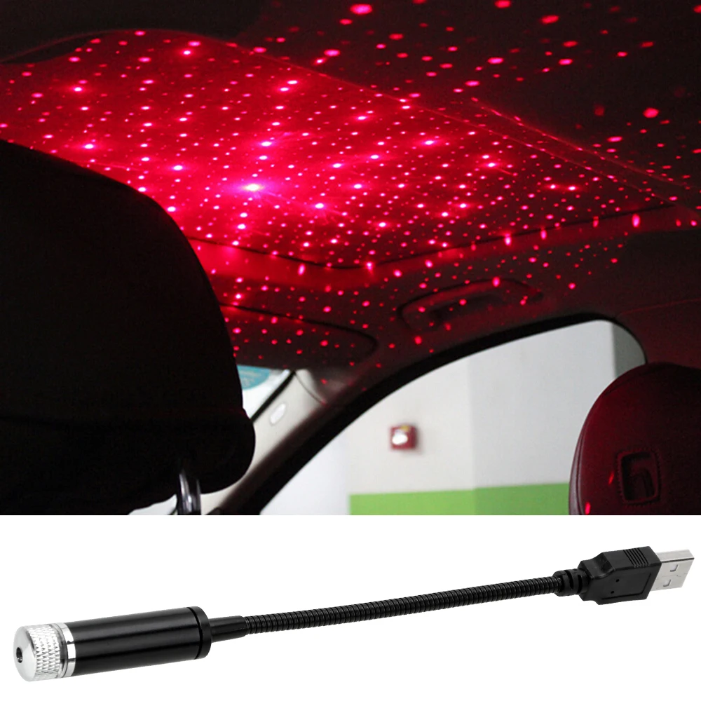 Светодиодный светильник на крыше автомобиля, проектор, Автомобильный USB атмосферный светильник, декоративный светильник, регулируемый светильник