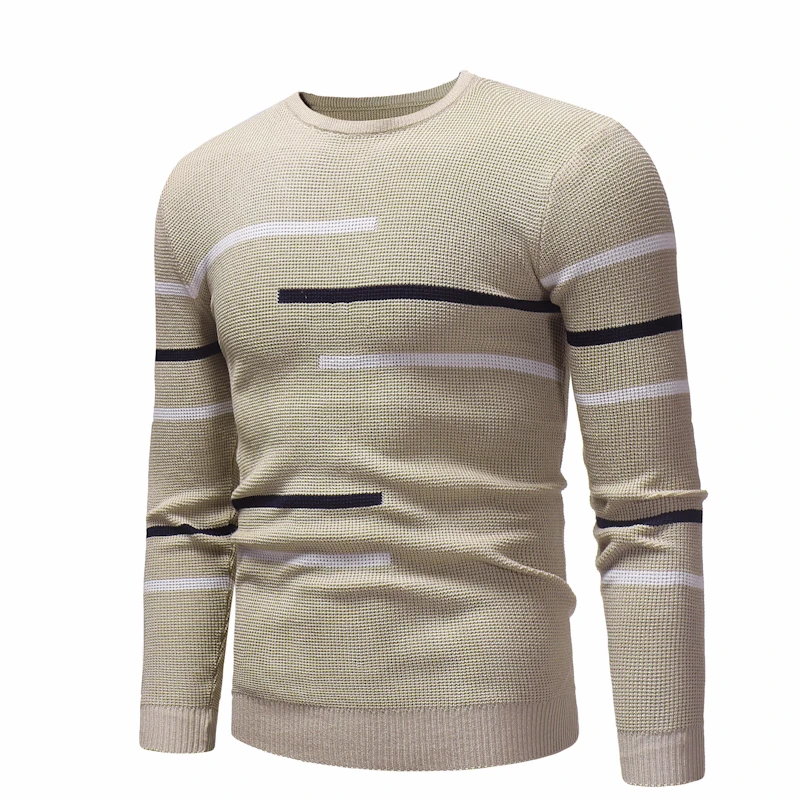 Oushisun мужской осенний Повседневный свитер с круглым вырезом Hombre в полоску, пуловеры для мужчин, для подростков, новинка, негабаритный трикотаж, Повседневные свитера для мужчин