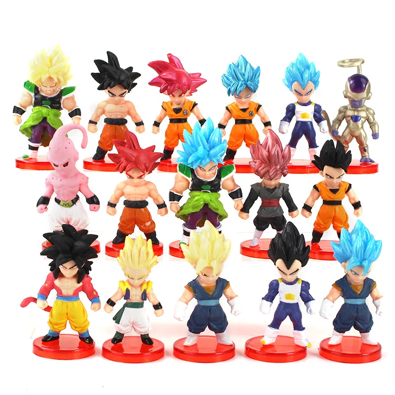 Экшн-фигурка Dragon Ball Z 6-8 см 16 шт./лот Сон Гоку Вегета супер сайян бралли Фриза