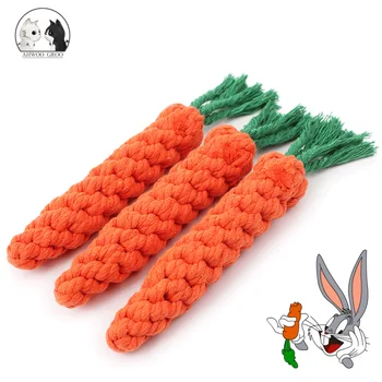 

Bite Resistant Braided Cotton Rope Cat Toy Cat Dog Bite Resistant Carrot Cotton Cleaning Teeth Chew Toy Pet Cat Durable Chew Toy