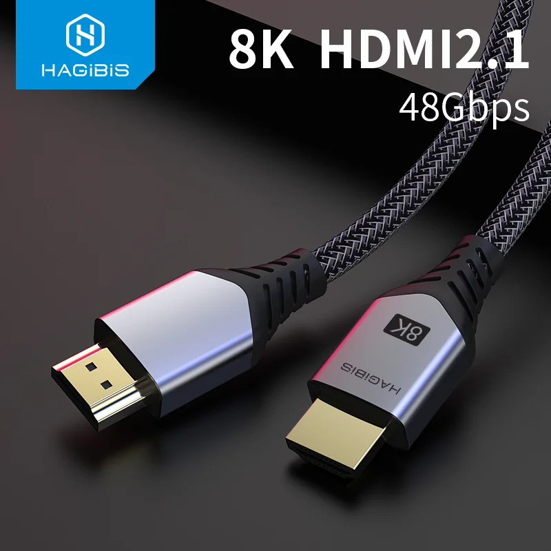 Кабель hagils HDMI 2 1 8K/60Hz 4K/120Hz 48 Гбит/с высокоскоростной цифровой кабель 144 Гц для HDTV PS4 переключатель XBox проекторы