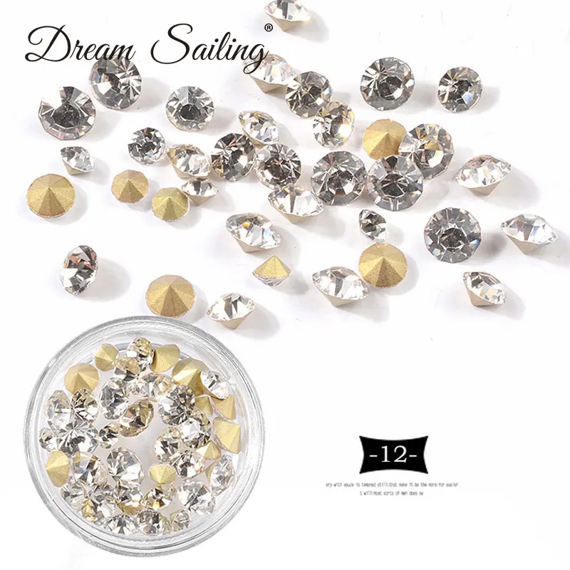 Nail Rhinestones Crystal Zircon Diamond Mix Size 12#16#20# Nail Art Jewelry Manicure Decoration 3D Charms Micro Accessories - Цвет: 12