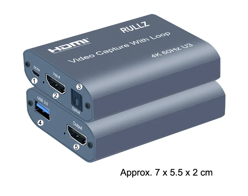 4K 60HZ USB 3.0 Audio Video Capture Card with Loop USB 2.0 1080P HDMI Video Grab