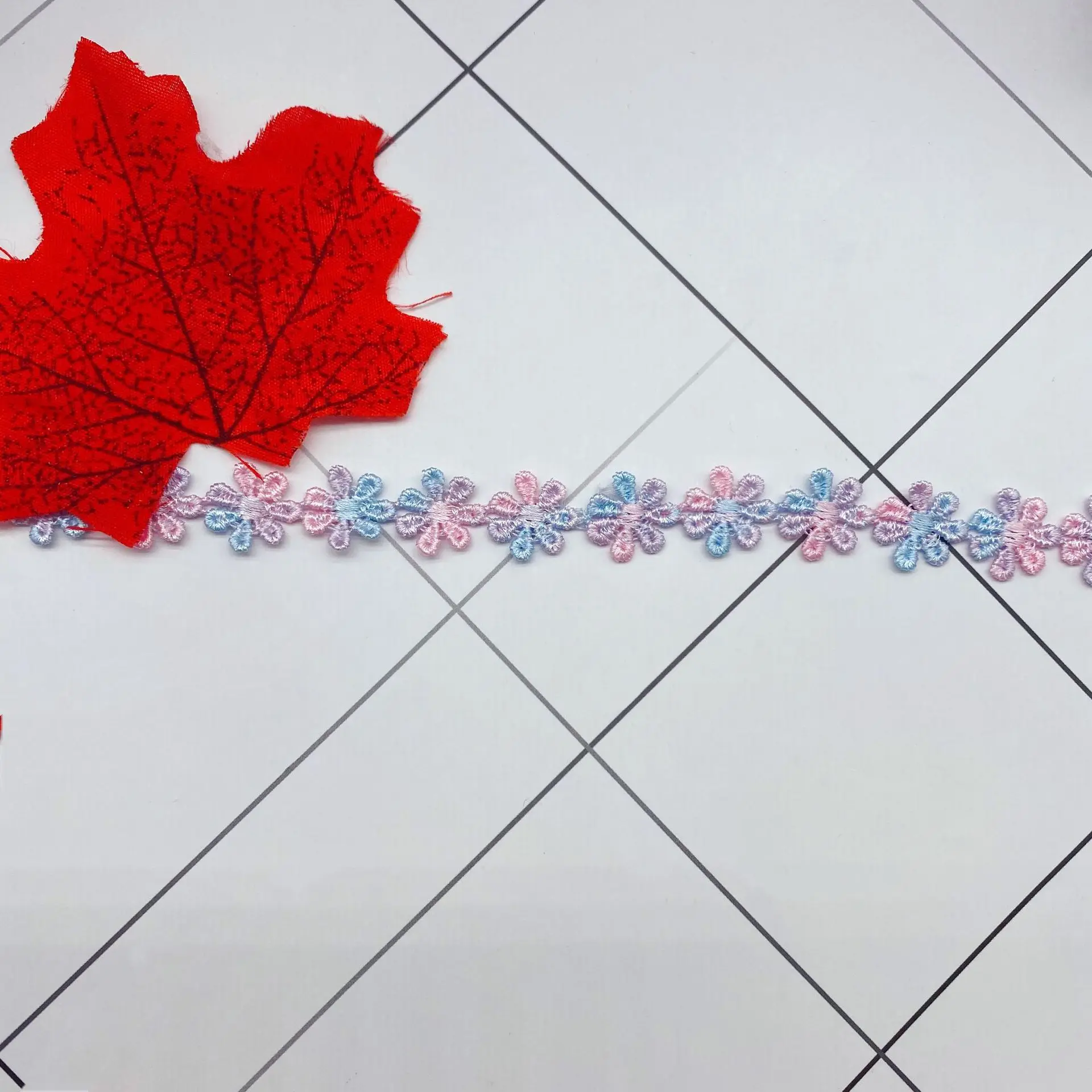 Polyester Small Daisy Lace Ribbon Trims for DIY Baby Clothes 2yards