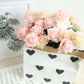 

Artificial Flowers Rose Bouquet Long Branch 10 Heads Fake Flowers Faux Flowers Wedding Stage Backdrop Decorative Bouquet FZ05
