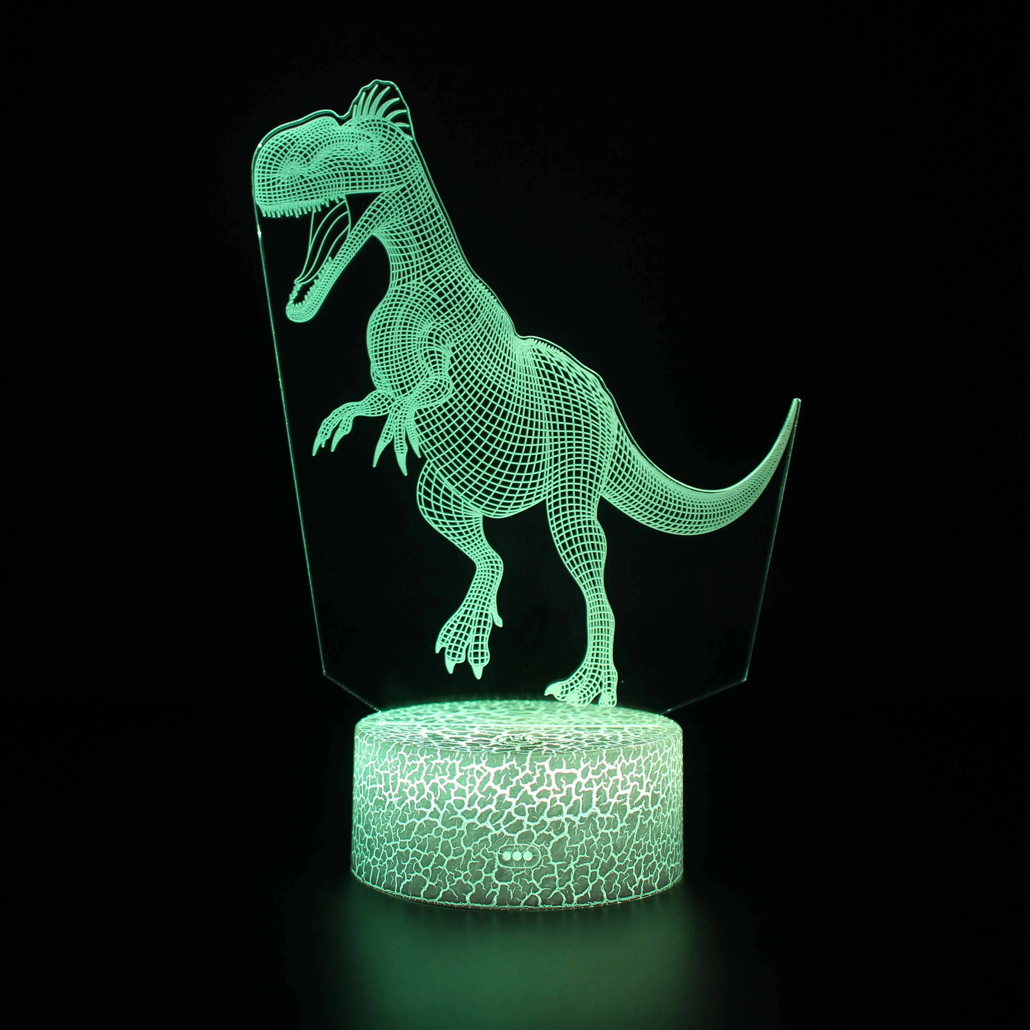 Светодиодный ночник динозавр 3D лампа милая игрушка подарок 7 цветов абстрактная графика мультфильм атмосфера лампа для детей Детская комната - Испускаемый цвет: 9