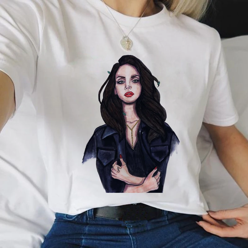 white-M119-24 Lana Del Rey Harajuku эстетические футболки для женщин гранж Ullzang 90s графическая Футболка модная Винтажная футболка хип-хоп футболки - Цвет: white-M119-24