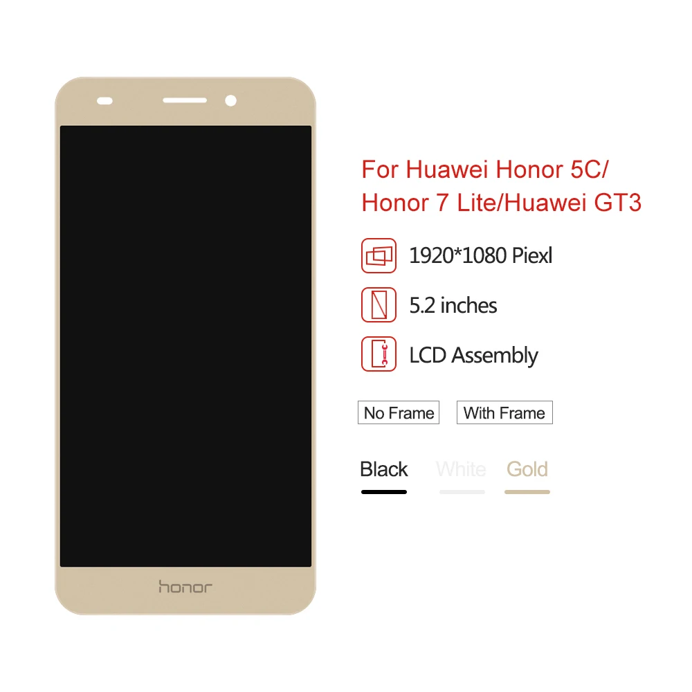 Для 5," huawei Honor 5C ЖК-дисплей+ сенсорный экран панель дигитайзер Замена для Honor 7 Lite huawei GT3 ЖК