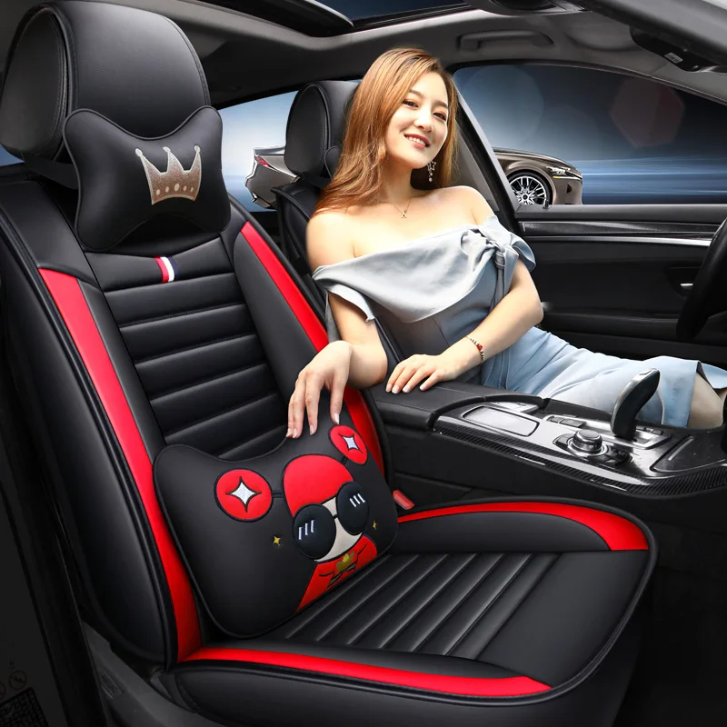 

2019 New Style Automobile Seat Cushion Four Seasons Universal Cartoon Car Mats Seat Cover All Surrounded God of Wealth Leisurely