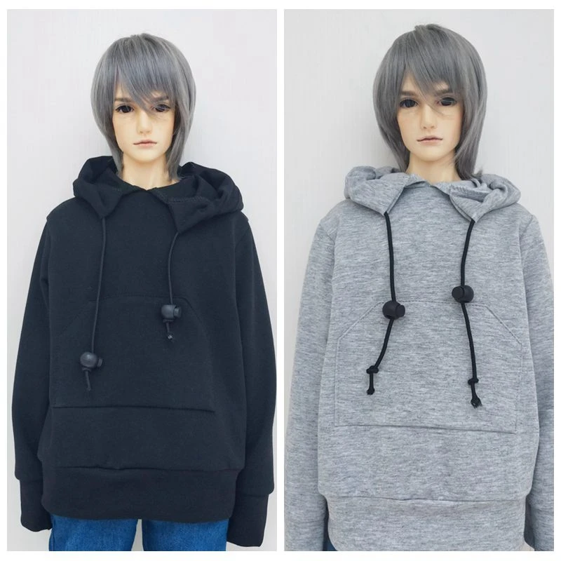 Кукольная одежда толстовка мягкого плюша; аксессуары для куклы для BJD SD белого и черного цвета Кепки Толстовка хлопковая нить Одежда для 1/3 1/4 1/6 куклы игрушки