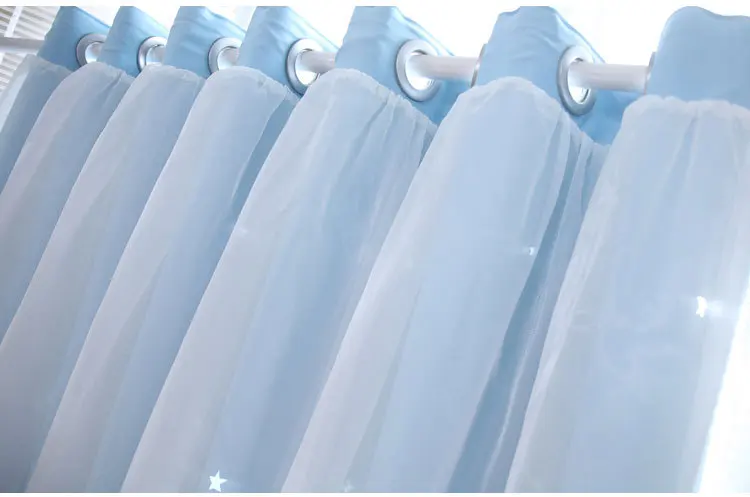 New Style Hollow out Star Curtain High Shade Fabric Curtain Window Screen Double Layer Stars Curtain Finished Product Customizab