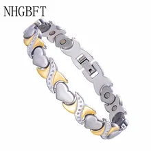 NHGBFT классические украшения для здоровья браслет для женщин любовь сердце магнит браслет из нержавеющей стали