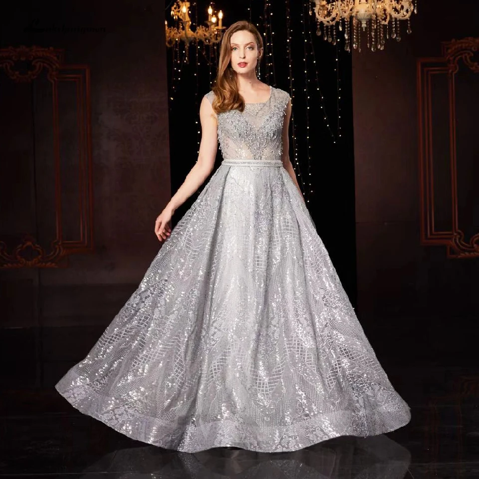 Lakshmigown Robe Soiree Дубай блестящие Seqin платья для выпускного вечера Длинные шикарные вечерние платья для женщин Формальные Вечерние платья Новинка