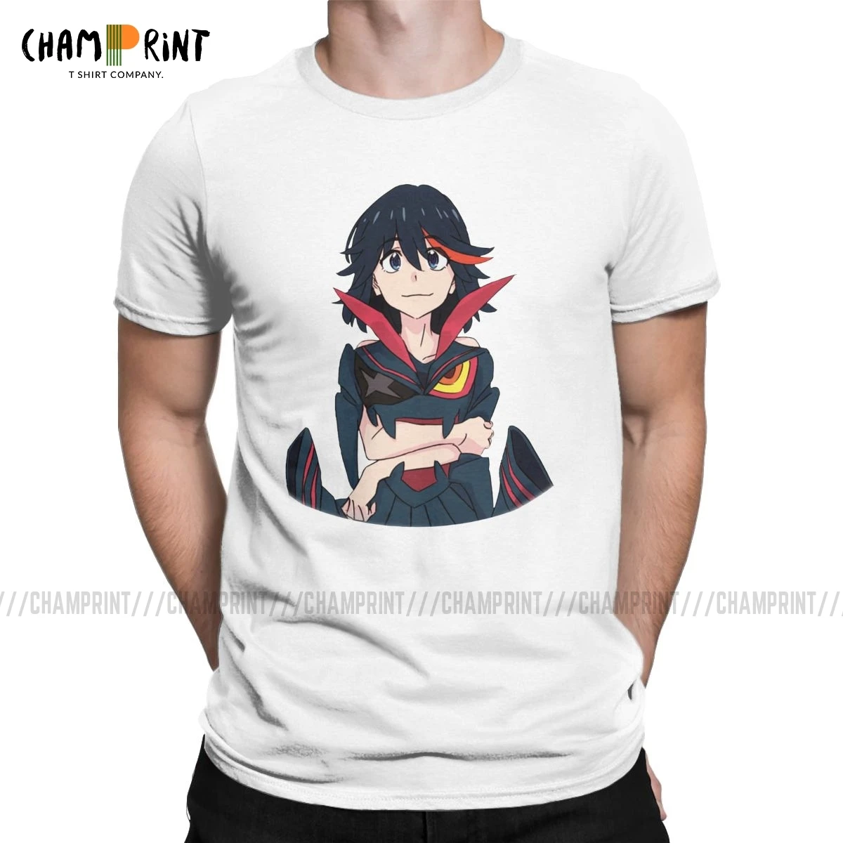 Мужские футболки Ryuko Matoi Kill La японское аниме модные из чистого хлопка с круглым