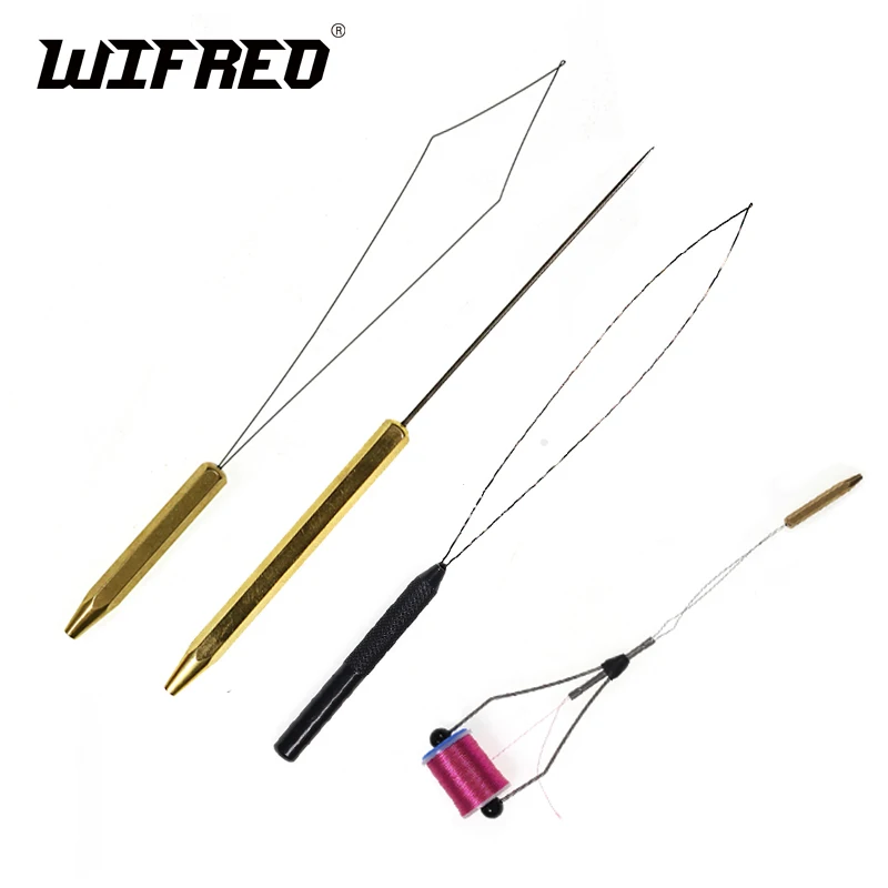 Wifreo Fly Tying Tool Bobbin Threader With Half Hitch Brass Handle
