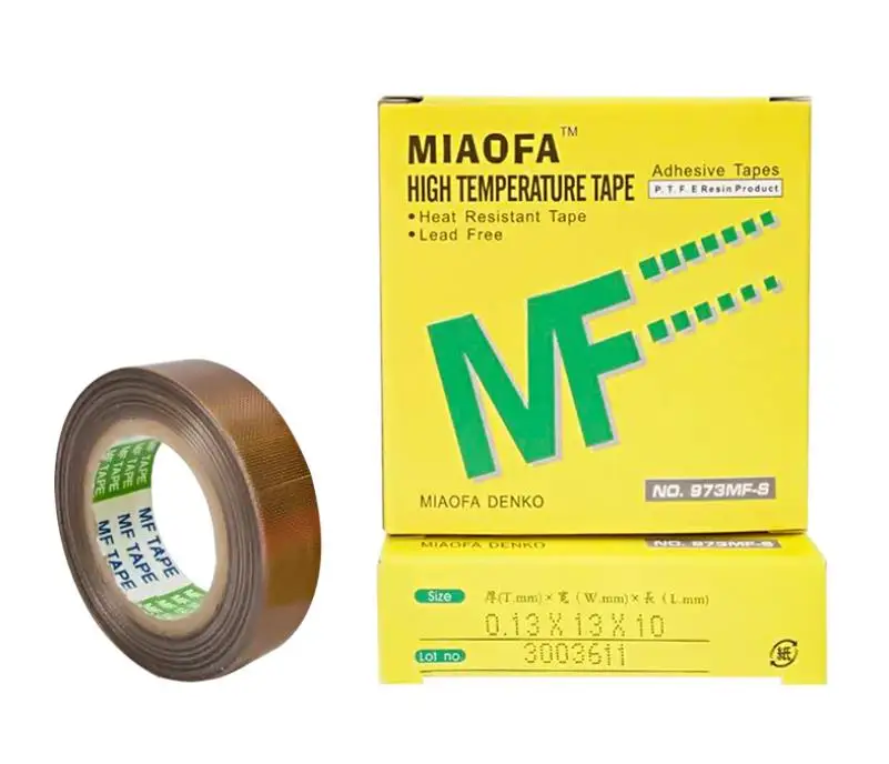 973MF-S 0,13 PTFE высокотемпературная термостойкая клейкая лента для вакуума, клейкие ленты для термозапайки