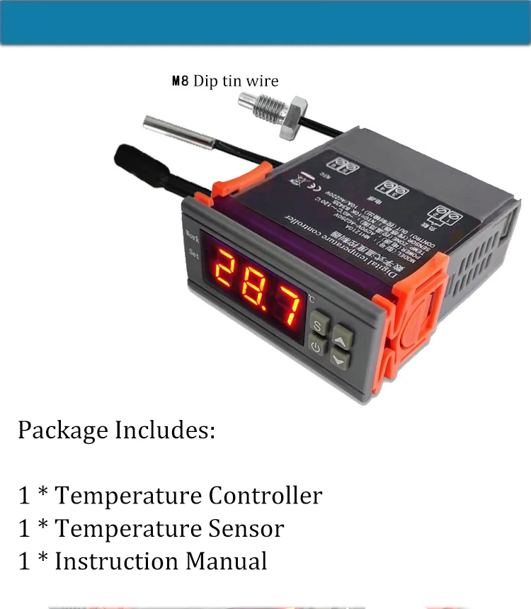 Pymeter ультра широкое напряжение микрокомпьютер интеллектуальный цифровой дисплей регулятор температуры Рабочее напряжение диапазон AC90V ~