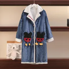 Большая Пижама для полных женщин 100 кг осенняя и зимняя утолщенная зимняя длинная Коралловая бархатная ночная рубашка с длинным рукавом