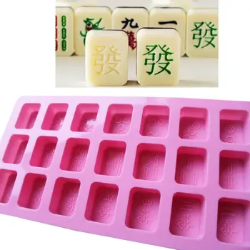 

2pcs/set Chinese Mahjong Food Grade Silicone Fondant Cake Mold Sugarcraft Chocolate Decorating Baking Mould