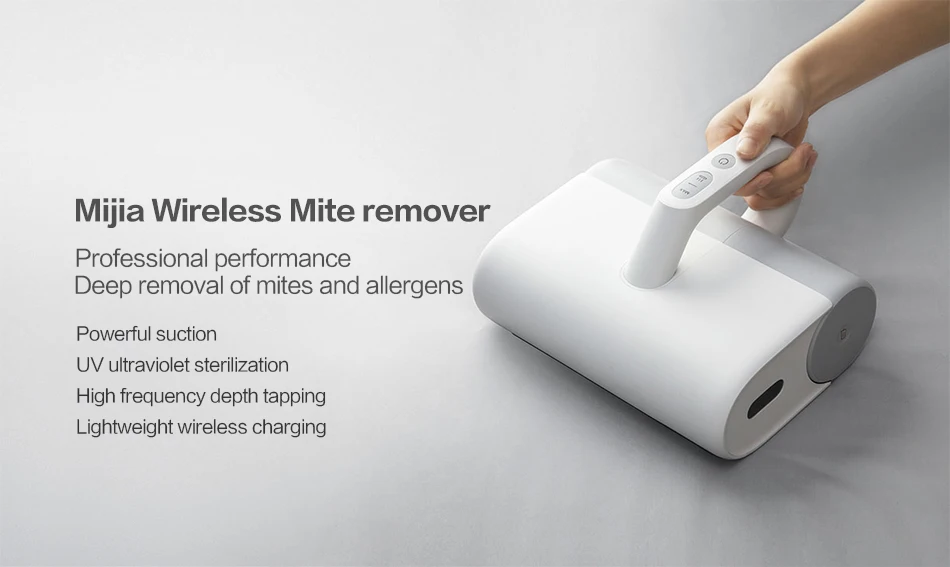 Xiaomi MIJIA, беспроводной УФ пылесос для клещей, домашний пылесос для кровати, ручной 16000 Pa, маленькая ультразвуковая машина для чистки клещей