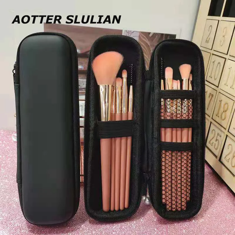 Women Makeup Brush Case Small Cosmetic Bag Lipstick Pen Organizer Beauty Tool Storage Box Zipper Long Strip EVA Pouch storage bag,makeup organizer,cosmetic bag,cosmetic storage bag,makeup bag,cosmetic case