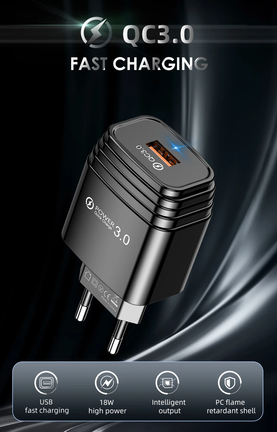 Быстрое зарядное устройство USB GTWIN 3A для iPhone samsung huawei Quick Charge 3,0 EU US Plug для мобильных телефонов QC 3,0 быстрое настенное зарядное устройство