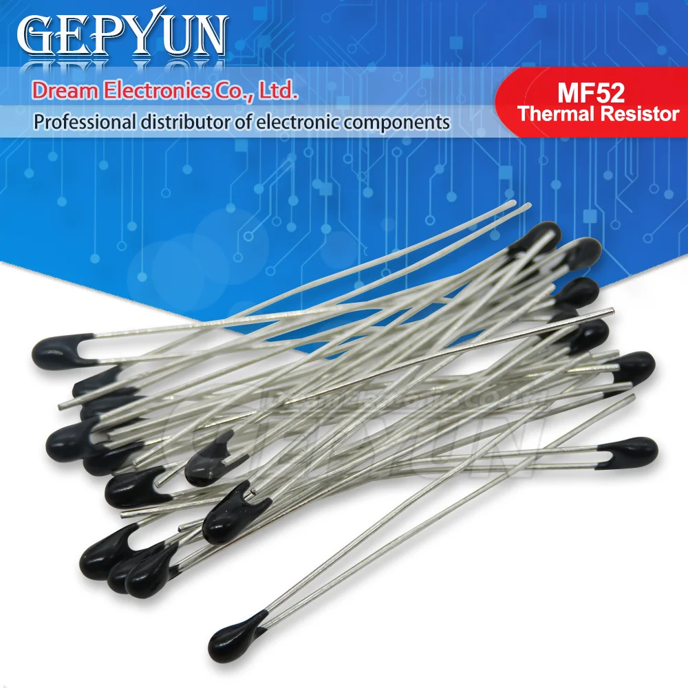 100pcs MF52 NTC Thermistor Thermal Resistor MF52AT B 3950 5% 1K 2K 3K 4.7K 5K 10K 20K 47K 50K 100K thermal resistor