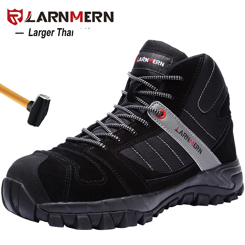 LARNMERN Men Winter Warm Steel Toe Cap Work Safety Shoes Outdoor Ankle Boots Fashion Puncture Proof Footwear