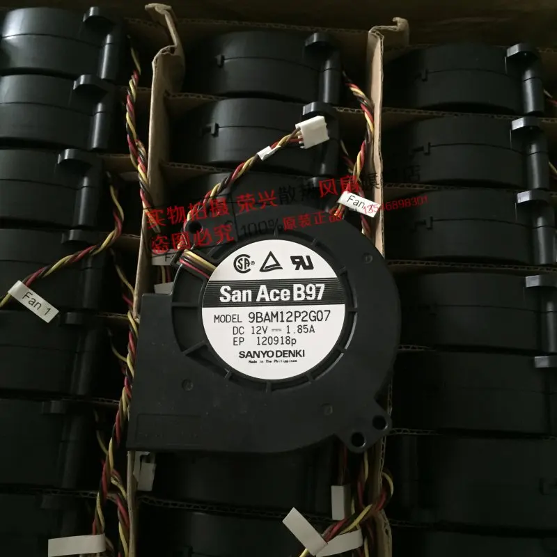 Sanyo Denki 9BAM12P2G05 DC 12V 1.85A 97x97x33 мм 4-провод Сервер вентилятор охлаждения